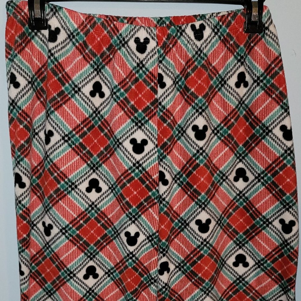 Disney Mickey Mouse Christmas Red Green White Black Plaid Pajama Lounge Pants XL